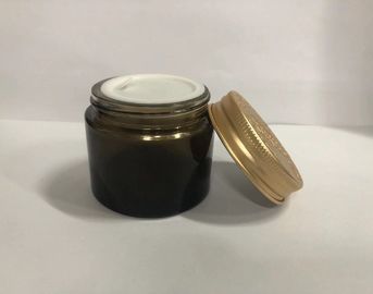 Coperchio dorato di alluminio 2oz ambrato 8oz intorno all'imballaggio cosmetico di cura di pelle del barattolo