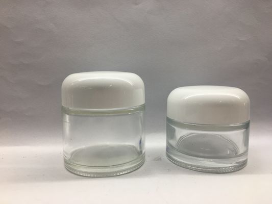 Barattolo cosmetico di vetro di Skincare 50g 70g della crema che imballa il prodotto di vetro di qualità superiore dell'OEM del tappo superiore del giro dell'OEM