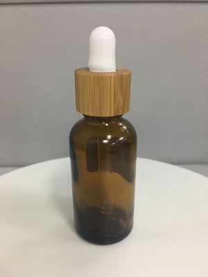 Bottiglia di vetro d'imballaggio cosmetica di bambù del contagoccia del coperchio a vite 30ml Boston