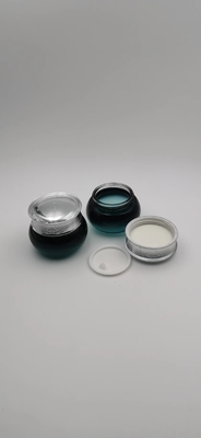 Vaso cosmetico in vetro unico, forma rotonda, colore blu sfumato trasparente, 50 g OEM