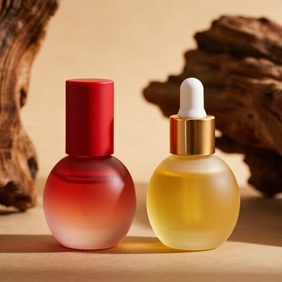 Bottiglia di siero a gradiente personalizzato da 30 ml/40 ml/50 ml per la cura della pelle - Bottiglia di vetro di olio essenziale per il viso con gocciolante