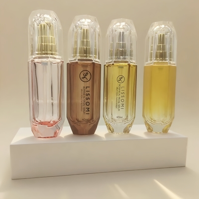 Bottiglia di vetro cosmetica Diamond Appearance Hexahedral della lozione della stampa 120ml della pompa