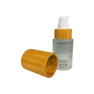 Bottiglia d'imballaggio cosmetica di bambù della pompa della lozione di vetro del cilindro dello SGS MSDS