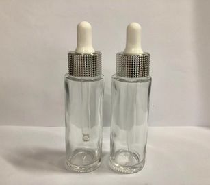 bottiglie cosmetiche di vetro del contagoccia 30ml, bottiglie di olio essenziale con l'OEM di plastica del collare