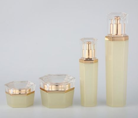 il cosmetico poligonale di vetro 100G imbottiglia la cura di pelle delle bottiglie della crema che imballa l'OEM