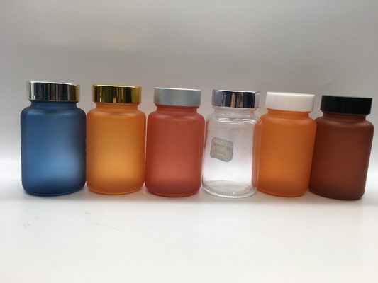 La bottiglia di vetro glassata traslucida della capsula placca MSDS per le droghe