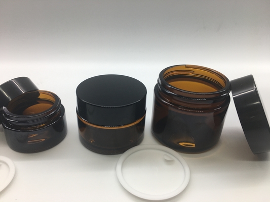 Brown Amber Glass Jar 5g - barattolo di 50g Brown per la crema degli occhi della crema di fronte