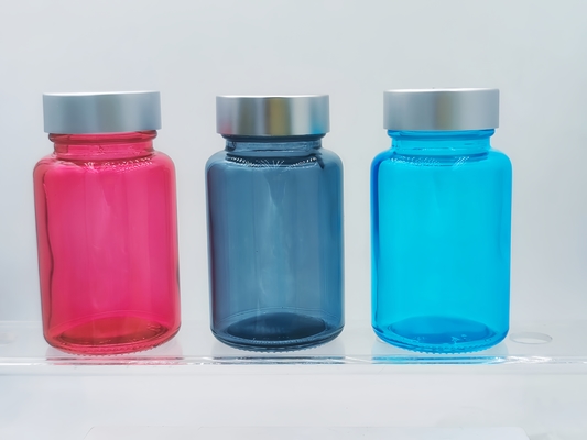 Flacone capsula in vetro da 100 ml per capelli, flacone rotondo in vetro a capsula per siero occhi e siero viso OEM