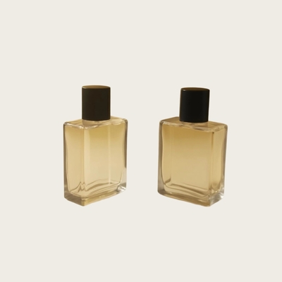 25 ml bottiglia di vetro per profumi rettangolare piatta OEM marchio privato confezione cosmetica bottiglia produttore