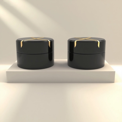 Fabbrica-diretta 30ml 50ml 100ml 120ml vetro cosmetico nero di lusso pompa di lozione rotonda bottiglia e barattolo Set-OEM
