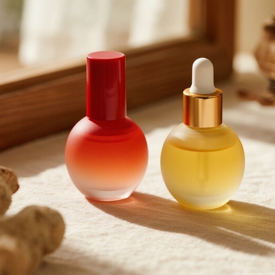 Bottiglia di siero a gradiente personalizzato da 30 ml/40 ml/50 ml per la cura della pelle - Bottiglia di vetro di olio essenziale per il viso con gocciolante