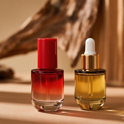 Bottiglia di siero a gradiente personalizzato da 30 ml/40 ml/50 ml per la cura della pelle - Bottiglia di vetro di olio essenziale per il viso con gocciolante