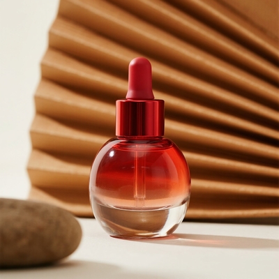 Bottiglia di siero a gradiente personalizzato da 30 ml/40 ml/50 ml per la cura della pelle - Bottiglia di vetro di olio essenziale per il viso con gocciolante