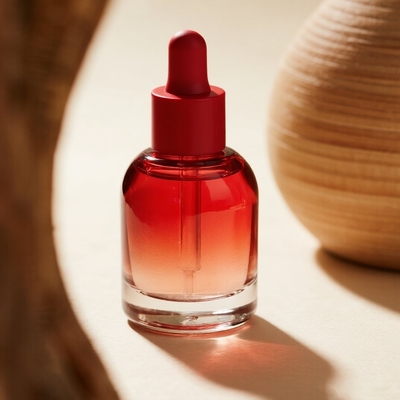 Bottiglia di siero a gradiente personalizzato da 30 ml/40 ml/50 ml per la cura della pelle - Bottiglia di vetro di olio essenziale per il viso con gocciolante