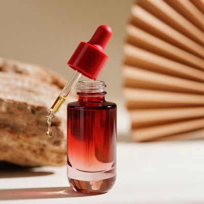 Flacone siero da 30ml con gradiente personalizzato per la cura della pelle - Flacone in vetro con contagocce per olio essenziale per il viso