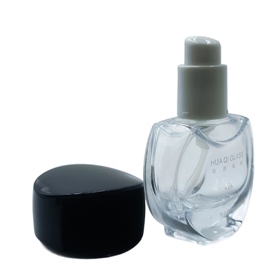 Flacone rotondo personalizzabile da 30 ml per fondotinta in vetro con fondo spesso, flacone per primer e siero per prodotti cosmetici