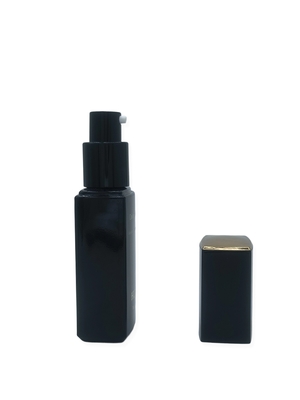 Wholesale Luxury 30ml Square Makeup Primer Serum Pump Bottle per cosmetici con tappo per stampa di logo personalizzato