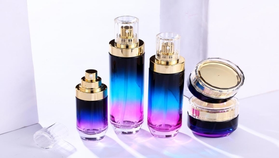 colore porpora d'imballaggio cosmetico di pendenza del vetro da bottiglia della pompa 40ml