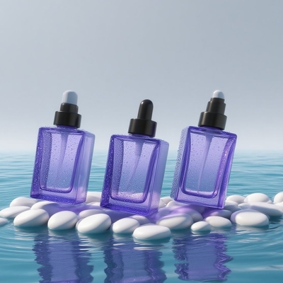 Flacone di siero per occhi in vetro quadrato da 30 ml personalizzabile con contagocce per siero cosmetico - Riciclabile