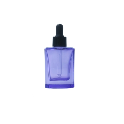 Flacone di siero per occhi in vetro quadrato da 30 ml personalizzabile con contagocce per siero cosmetico - Riciclabile