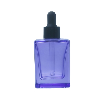 Flacone di siero per occhi in vetro quadrato da 30 ml personalizzabile con contagocce per siero cosmetico - Riciclabile