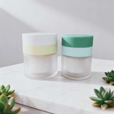 Cosmetic Glass Refillable Airless Skincare Packaging Set 30ml/50ml/100ml with PP Material and PCR Material Refillable Cup