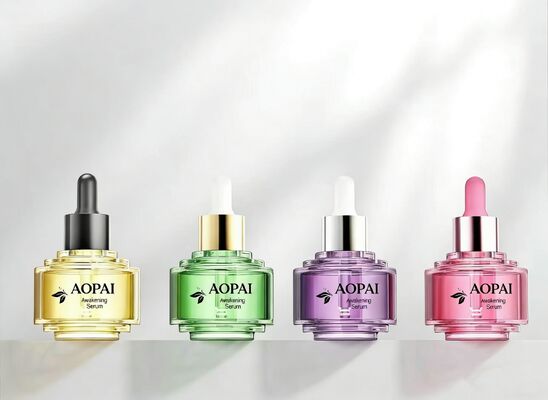 Lussuoso flacone contagocce in vetro bicolore da 30 ml. Nuovo elegante design step-up per la bottiglia di olio essenziale per la cura della pelle