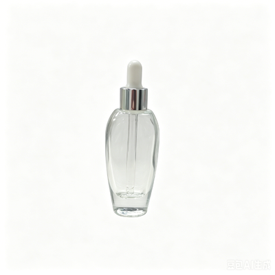 Bottiglia di lozione in vetro da 30 ml con pompa di emulsione e testa spray in alluminio per la cura della pelle