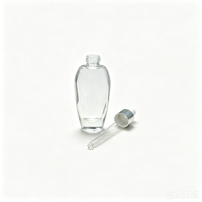 Bottiglia di lozione in vetro da 30 ml con pompa di emulsione e testa spray in alluminio per la cura della pelle
