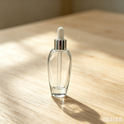 Bottiglia di lozione in vetro da 30 ml con pompa di emulsione e testa spray in alluminio per la cura della pelle