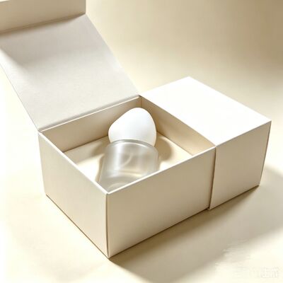 Flacone in vetro di lusso da 30 ml per fondotinta, fondo spesso e rotondo, spalla piatta, tappo di forma speciale, contenitore in vetro per fondotinta liquido