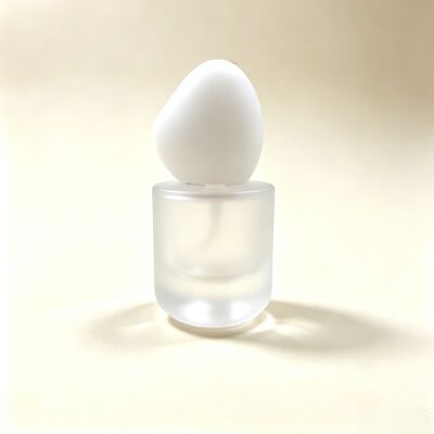 Flacone in vetro di lusso da 30 ml per fondotinta, fondo spesso e rotondo, spalla piatta, tappo di forma speciale, contenitore in vetro per fondotinta liquido
